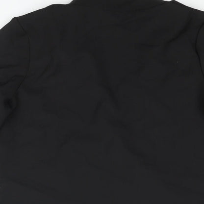 Womens UK Size 4 PRETTYLITTLETHING Black Wrap Blouse