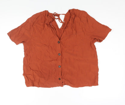 Womens UK Size 18 Warehouse Orange Basic Blouse