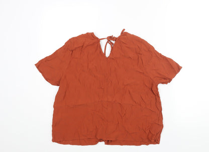 Womens UK Size 18 Warehouse Orange Basic Blouse