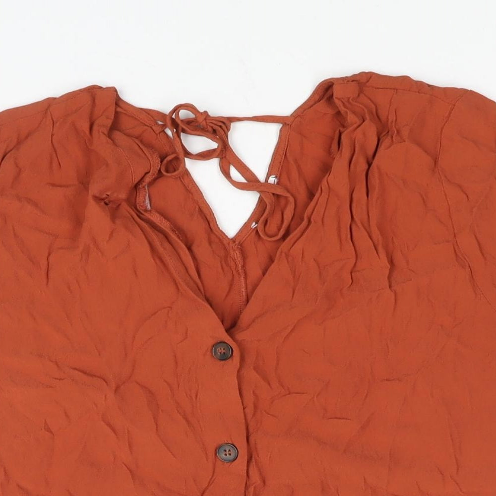 Womens UK Size 18 Warehouse Orange Basic Blouse