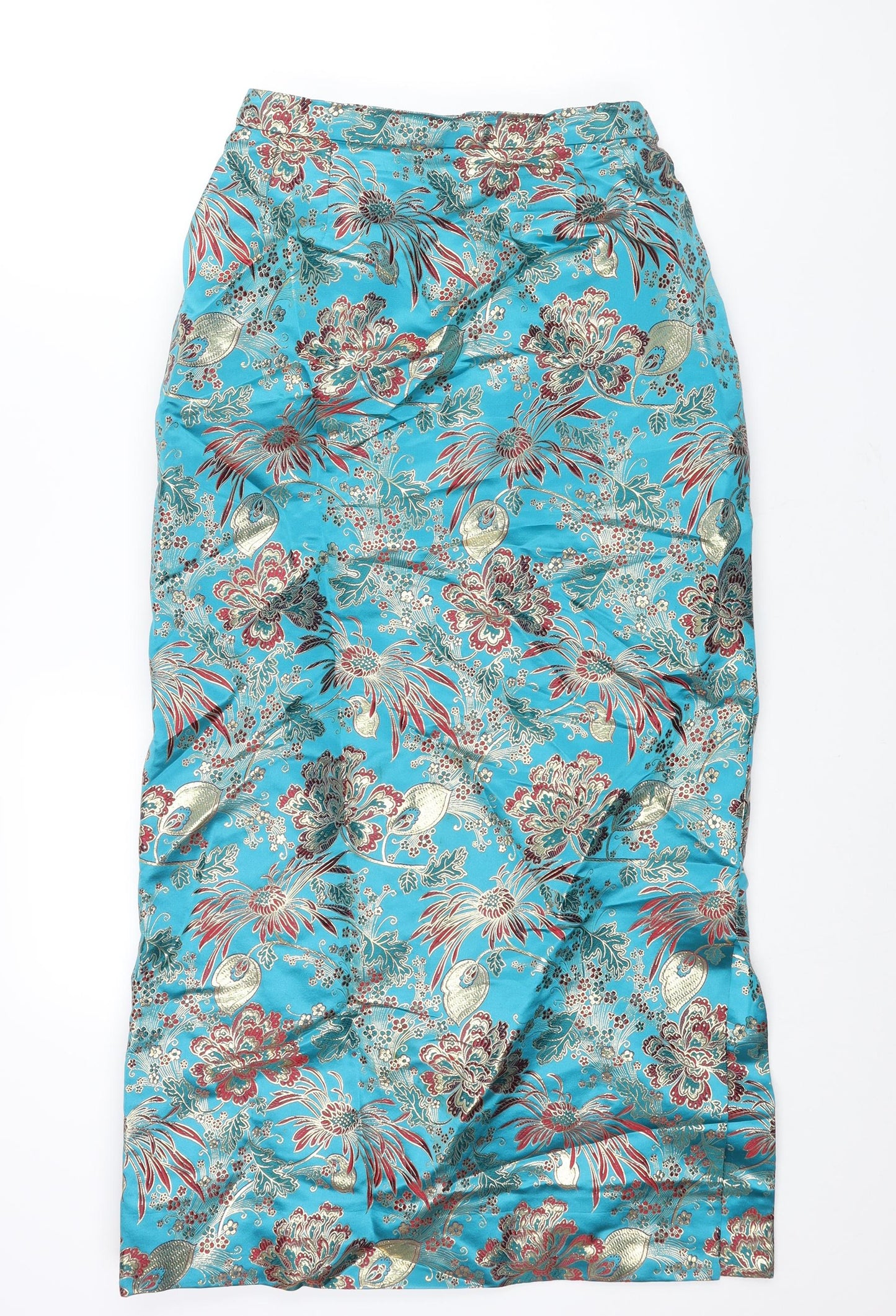 Felicity Black Womens Multicoloured Geometric Polyester Maxi Skirt Size 28 in Zip