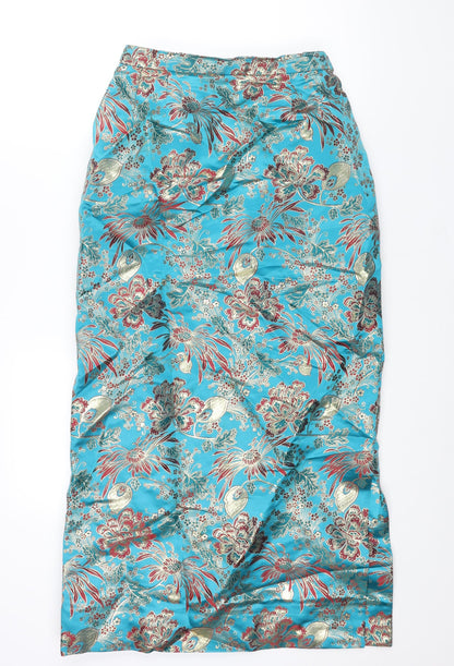 Felicity Black Womens Multicoloured Geometric Polyester Maxi Skirt Size 28 in Zip