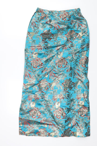 Felicity Black Womens Multicoloured Geometric Polyester Maxi Skirt Size 28 in Zip