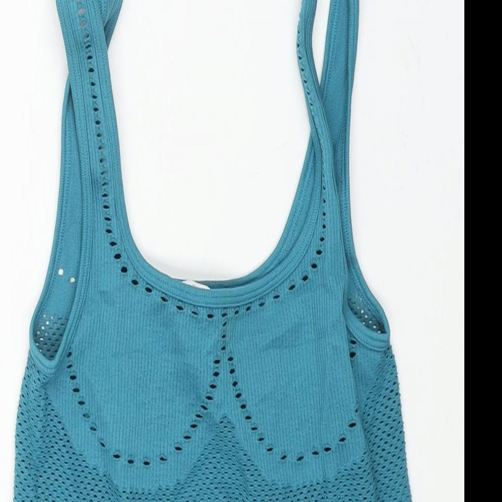 Zara Womens Blue Polyester Bodysuit One-Piece Size M Pullover - Fishnet Size M-L