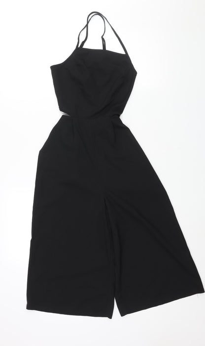 Missguided Womens Black Polyester Jumpsuit One-Piece Size 6 L16 in Zip - Cut Out