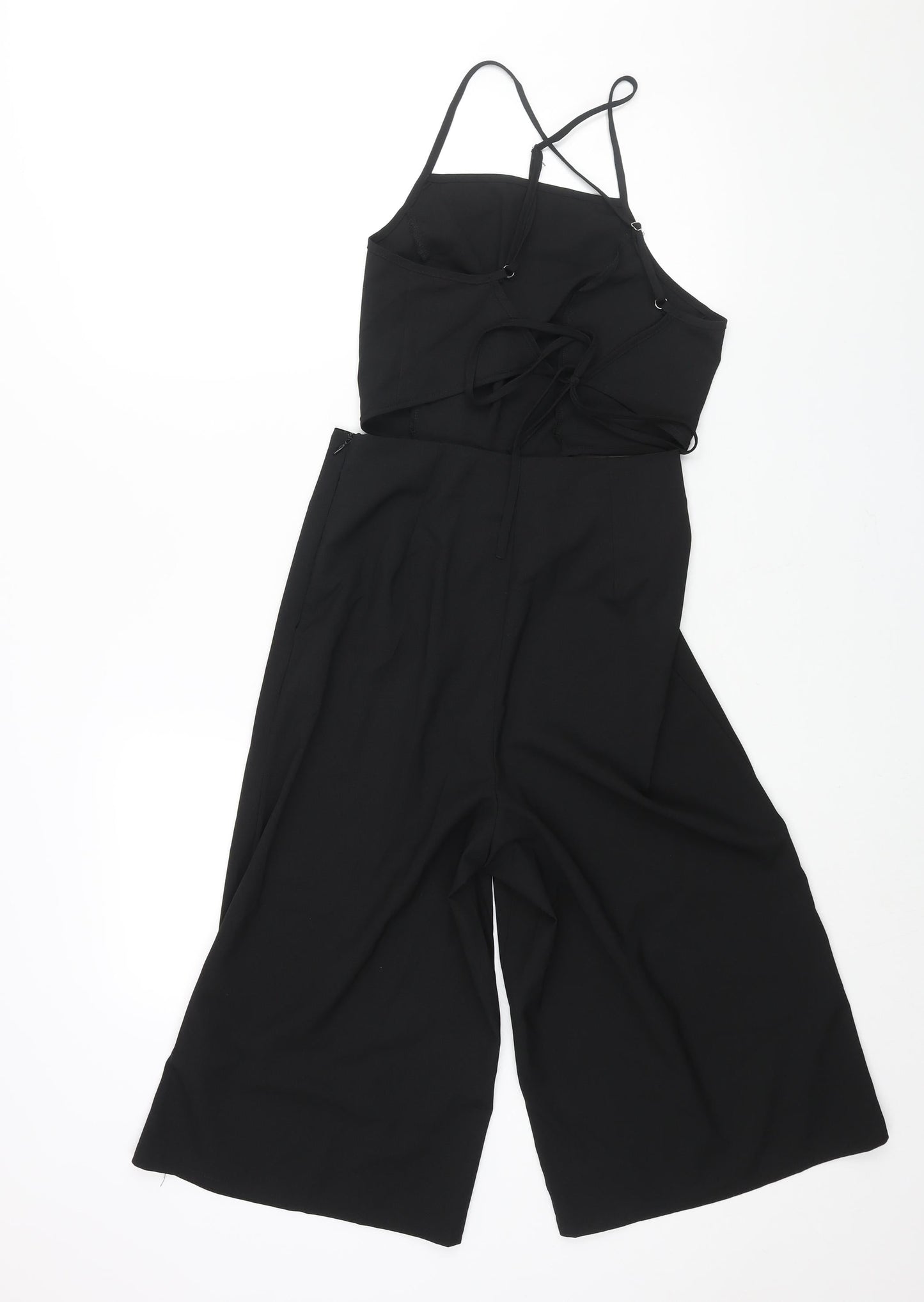 Missguided Womens Black Polyester Jumpsuit One-Piece Size 6 L16 in Zip - Cut Out