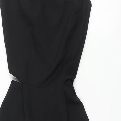 Missguided Womens Black Polyester Jumpsuit One-Piece Size 6 L16 in Zip - Cut Out