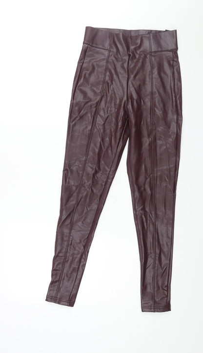 Womens UK Size 8 Marks and Spencer  Cropped Purple Leggings