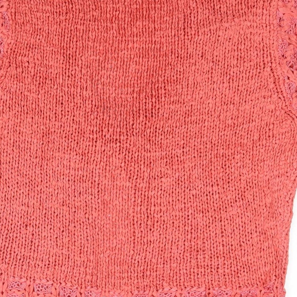 C.M.D Womens Pink V-Neck Acetate Cardigan Jumper Size L - Ribbon Tie