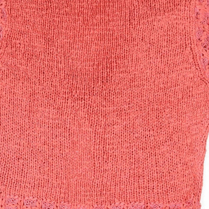 C.M.D Womens Pink V-Neck Acetate Cardigan Jumper Size L - Ribbon Tie