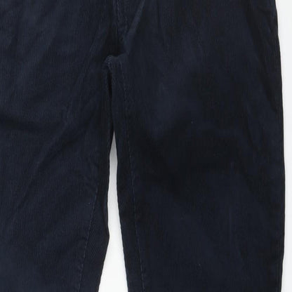 Marks and Spencer Mens Blue Cotton Trousers Size 28 in L31 in Slim Zip