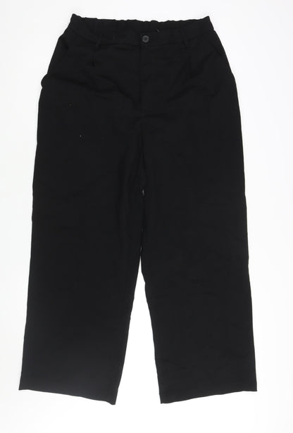 Divided by H&M Womens Black Polyester Trousers Size 18 L29 in Regular Zip