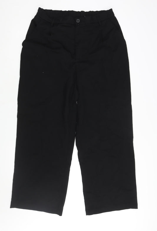 Divided by H&M Womens Black Polyester Trousers Size 18 L29 in Regular Zip