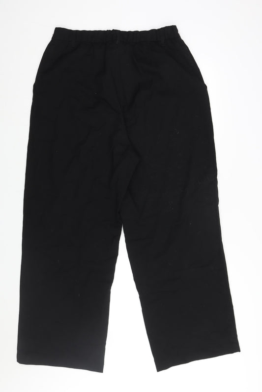 Divided by H&M Womens Black Polyester Trousers Size 18 L29 in Regular Zip
