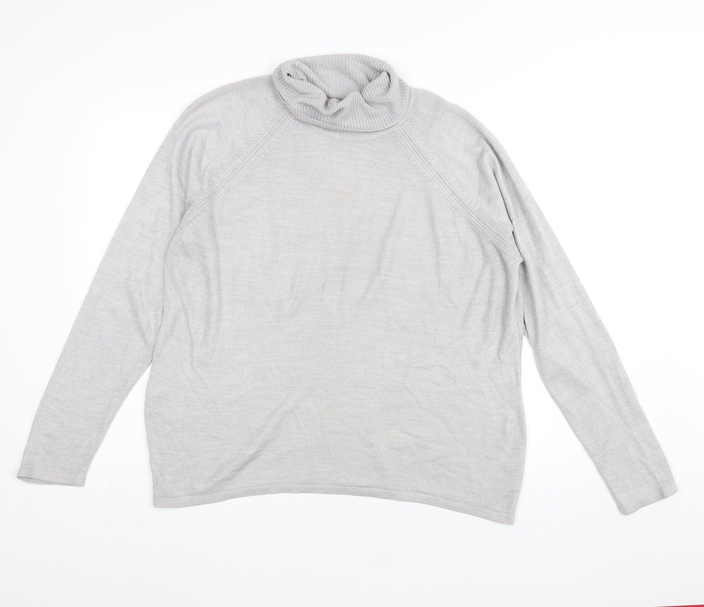 BHS Womens Grey Roll Neck Acrylic Pullover Jumper Size 18