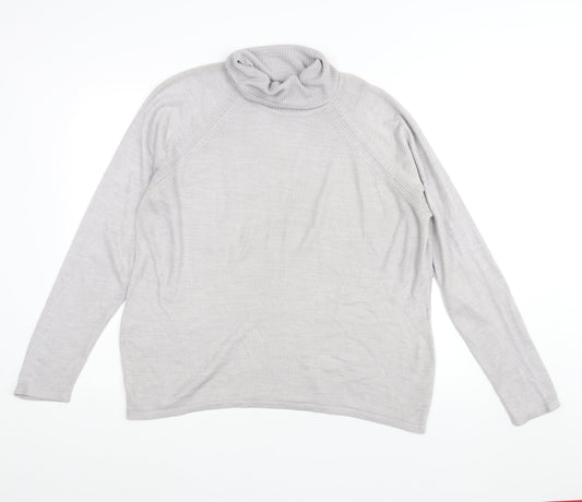 BHS Womens Grey Roll Neck Acrylic Pullover Jumper Size 18