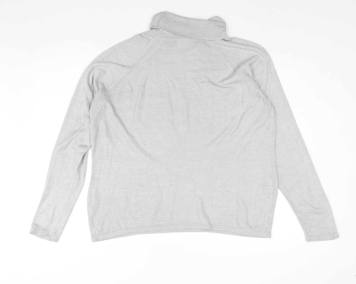 BHS Womens Grey Roll Neck Acrylic Pullover Jumper Size 18