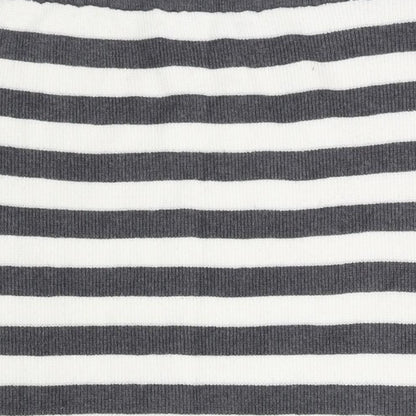 Marks and Spencer Womens Grey Striped Viscose Straight & Pencil Skirt Size L - Side Slit