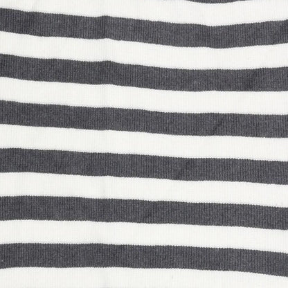 Marks and Spencer Womens Grey Striped Viscose Straight & Pencil Skirt Size L - Side Slit