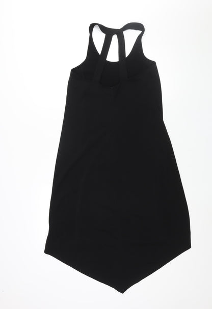 Sparkle & Fade Womens Black Polyester Shift Size XS Scoop Neck Pullover