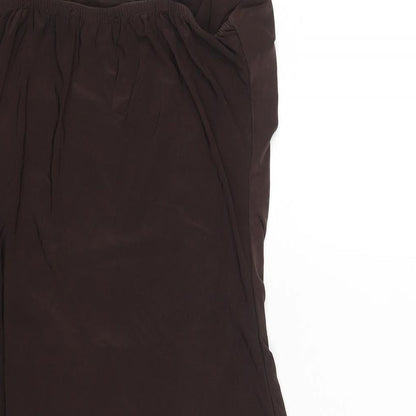 Edge Street Womens Brown Polyester Mini Size 10 Square Neck Pullover - Rouched Bow