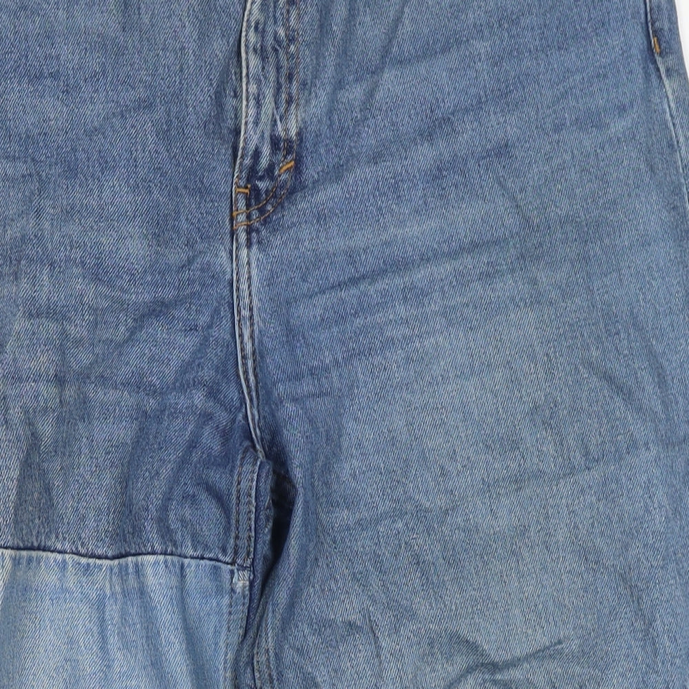 Monki Womens Blue Cotton Mom Jeans Size 32 in L25 in Regular Zip