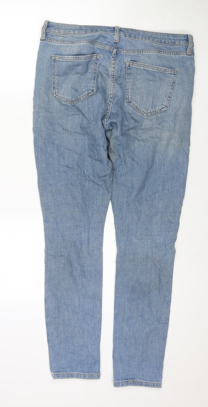 Topshop Womens Blue Cotton Mom Jeans Size 30 in L30 in Regular Zip