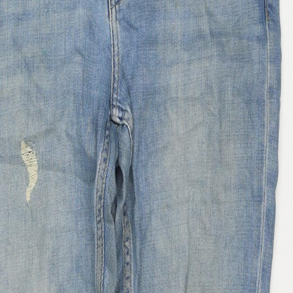 Topshop Womens Blue Cotton Mom Jeans Size 30 in L30 in Regular Zip