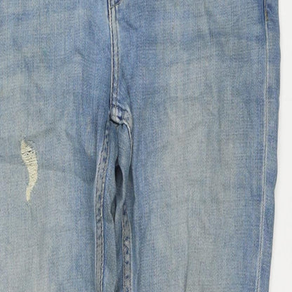 Topshop Womens Blue Cotton Mom Jeans Size 30 in L30 in Regular Zip