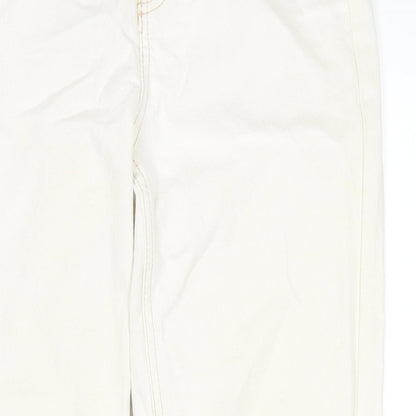 Topshop Womens White Cotton Mom Jeans Size 28 in L30 in Regular Zip