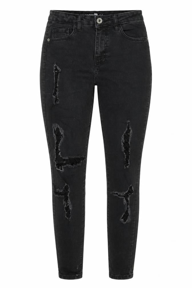 Womens UK Size 8 Boohoo Regular Fit Skinny Black Jeans