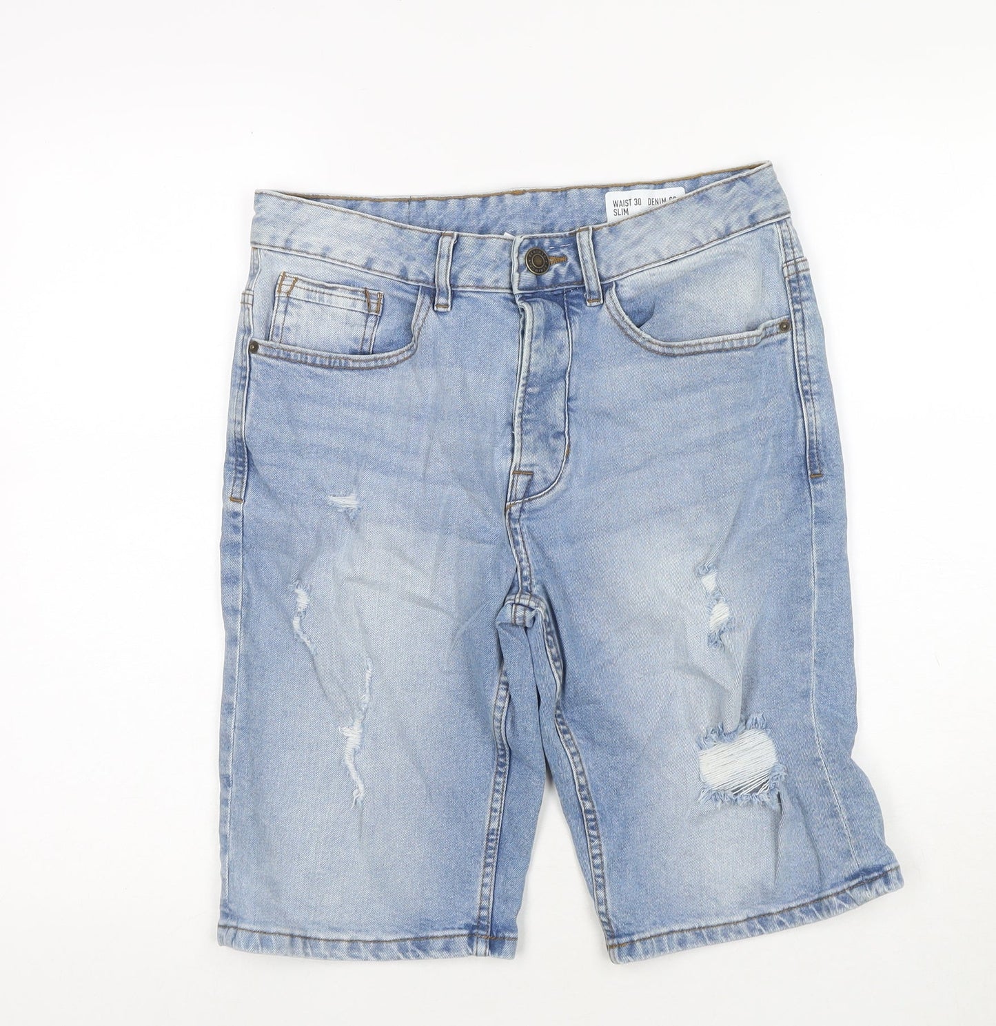 Denim & Co. Mens Blue Cotton Bermuda Shorts Size 30 in L10 in Regular Zip