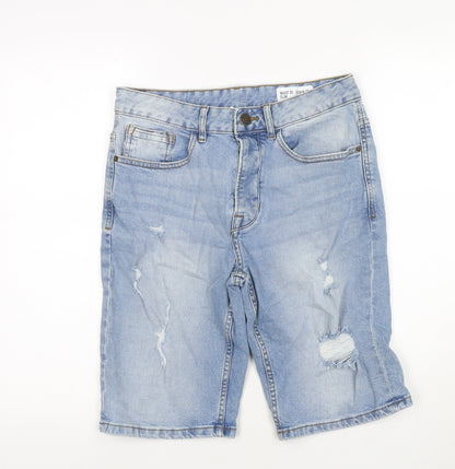 Denim & Co. Mens Blue Cotton Bermuda Shorts Size 30 in L10 in Regular Zip