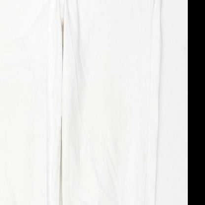 NEXT Womens White Cotton Skinny Jeans Size 10 L27 in Regular Zip