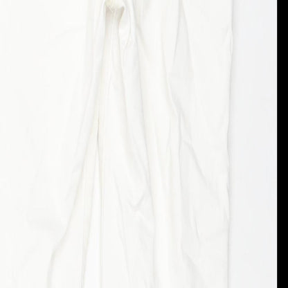 NEXT Womens White Cotton Skinny Jeans Size 10 L27 in Regular Zip