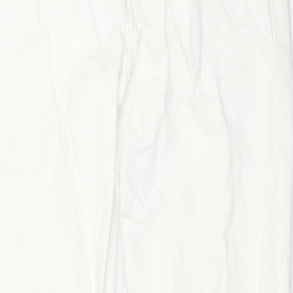 Womens UK Size 8 H&M Regular Fit Straight White Jeans
