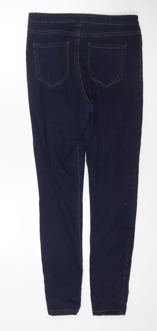 Denim & Co. Womens Blue Polyester Blend Skinny Jeans Size 14 L29 in Regular Zip