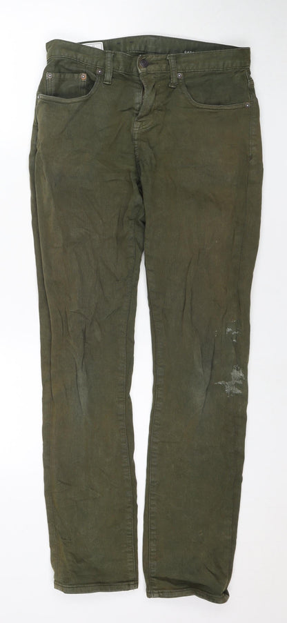 Gap Womens Green Cotton Straight Jeans Size 28 in L32 in Regular Zip