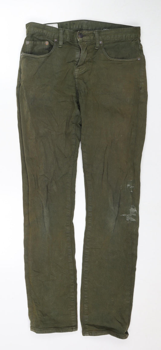 Gap Womens Green Cotton Straight Jeans Size 28 in L32 in Regular Zip