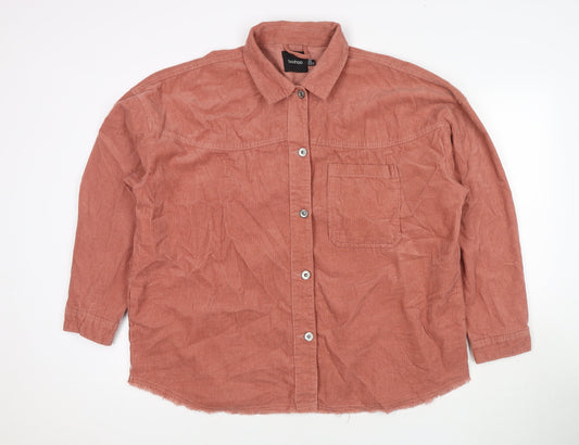 Boohoo Womens Beige Jacket Size 16 Button