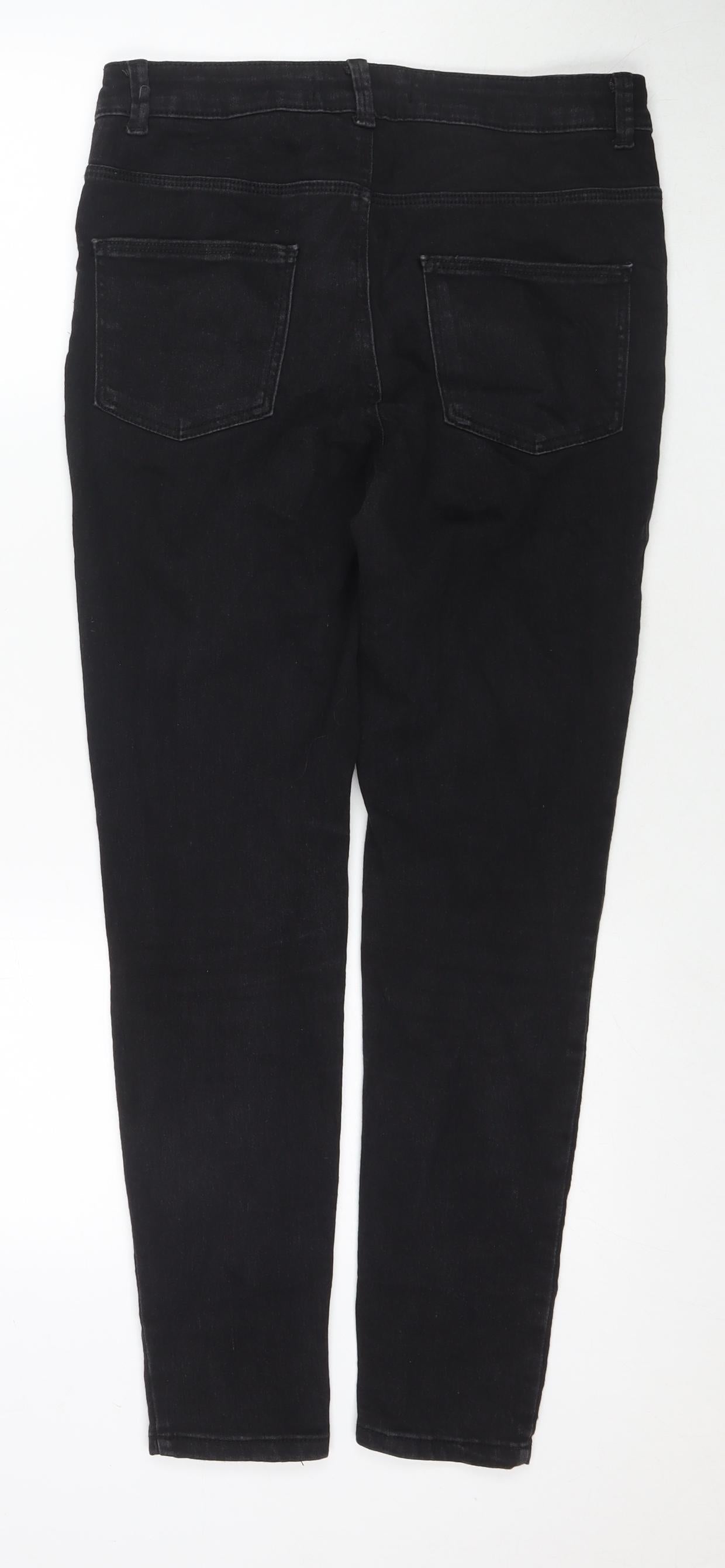 Denim & Co. Womens Black Cotton Skinny Jeans Size 12 L28 in Regular Zip