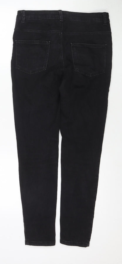 Denim & Co. Womens Black Cotton Skinny Jeans Size 12 L28 in Regular Zip