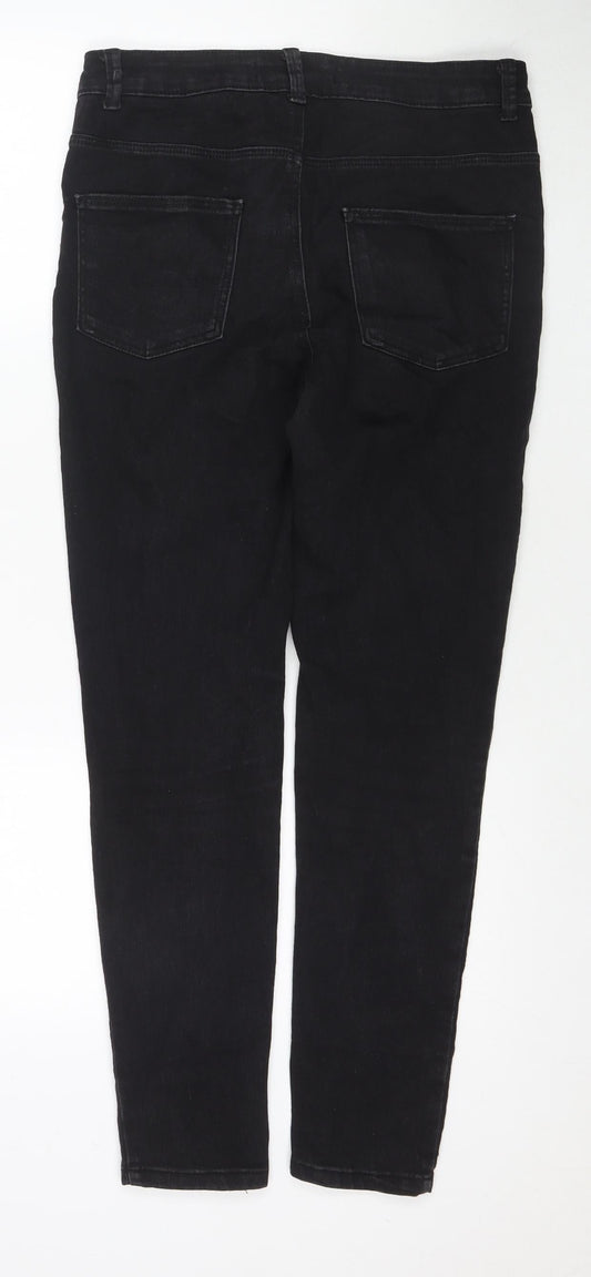 Denim & Co. Womens Black Cotton Skinny Jeans Size 12 L28 in Regular Zip