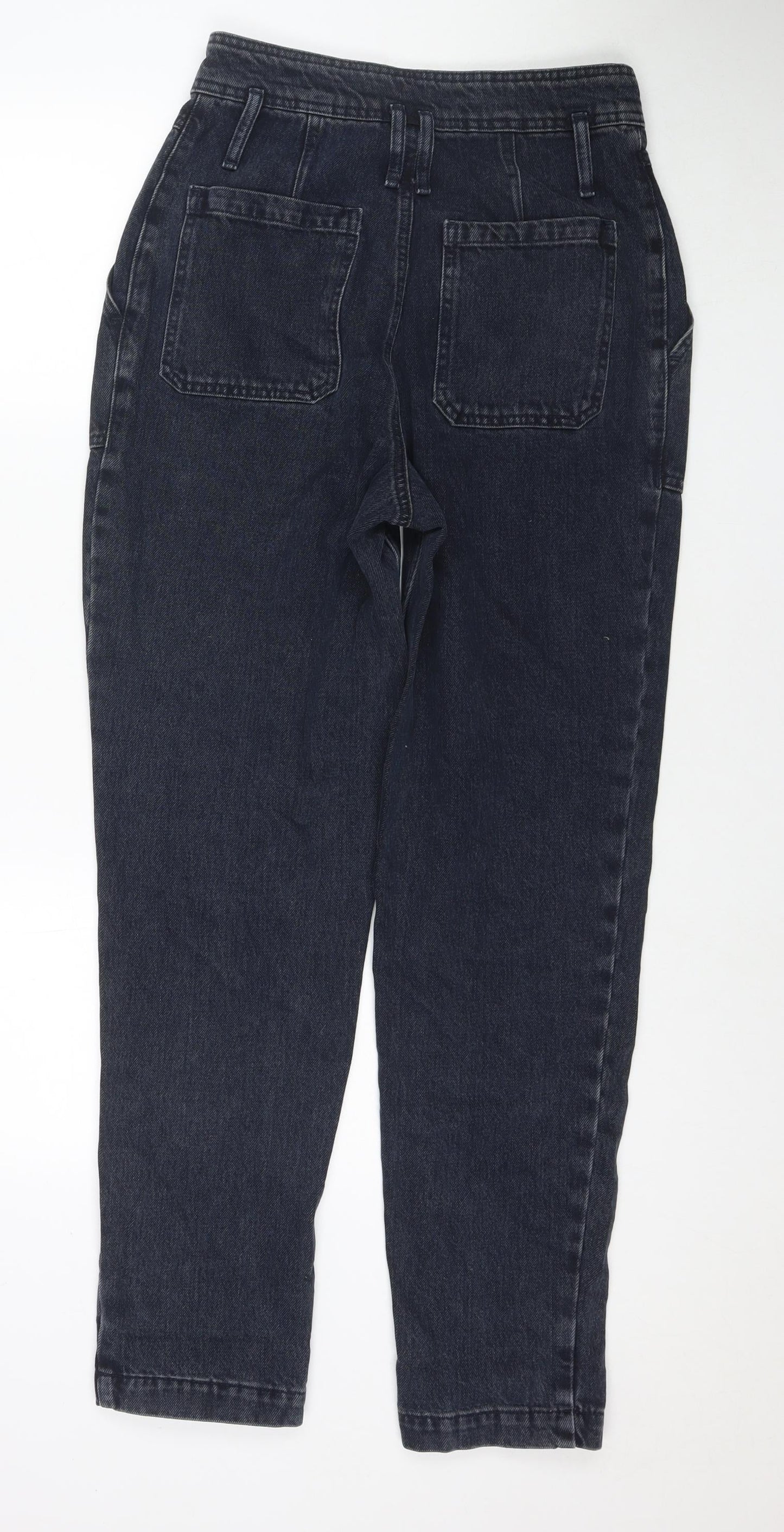 Topshop Womens Blue Cotton Straight Jeans Size 28 in L32 in Regular Zip
