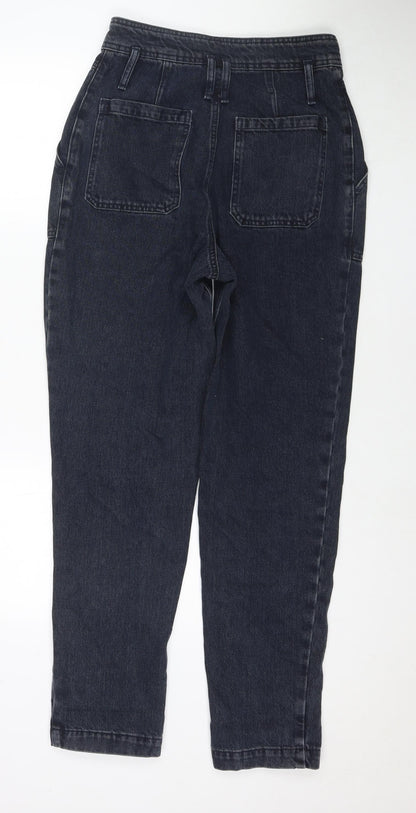 Topshop Womens Blue Cotton Straight Jeans Size 28 in L32 in Regular Zip
