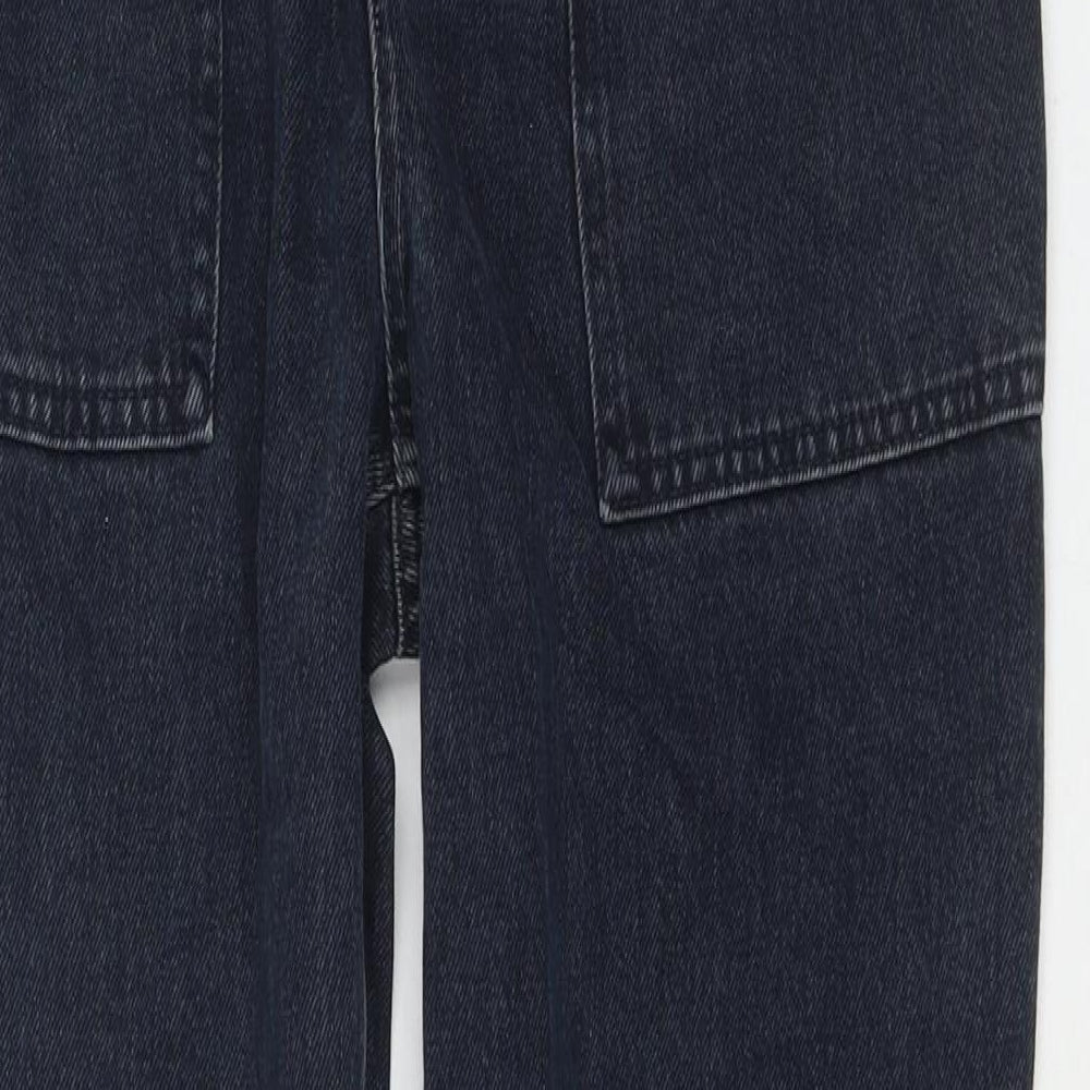 Topshop Womens Blue Cotton Straight Jeans Size 28 in L32 in Regular Zip