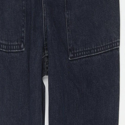 Topshop Womens Blue Cotton Straight Jeans Size 28 in L32 in Regular Zip