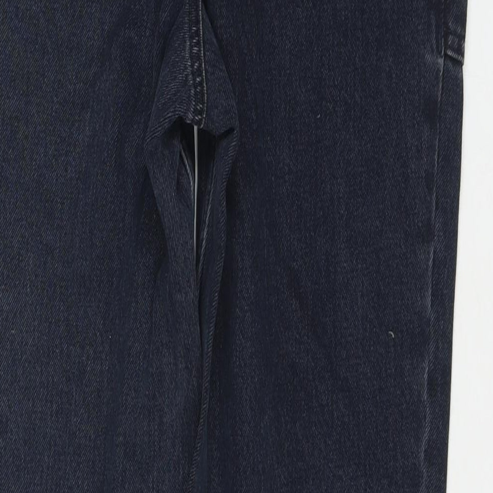 Topshop Womens Blue Cotton Straight Jeans Size 28 in L32 in Regular Zip