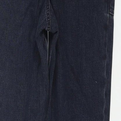 Topshop Womens Blue Cotton Straight Jeans Size 28 in L32 in Regular Zip