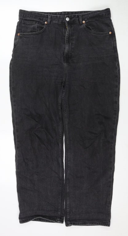 Womens UK Size 32 in H&M Regular Fit Mom Black Jeans